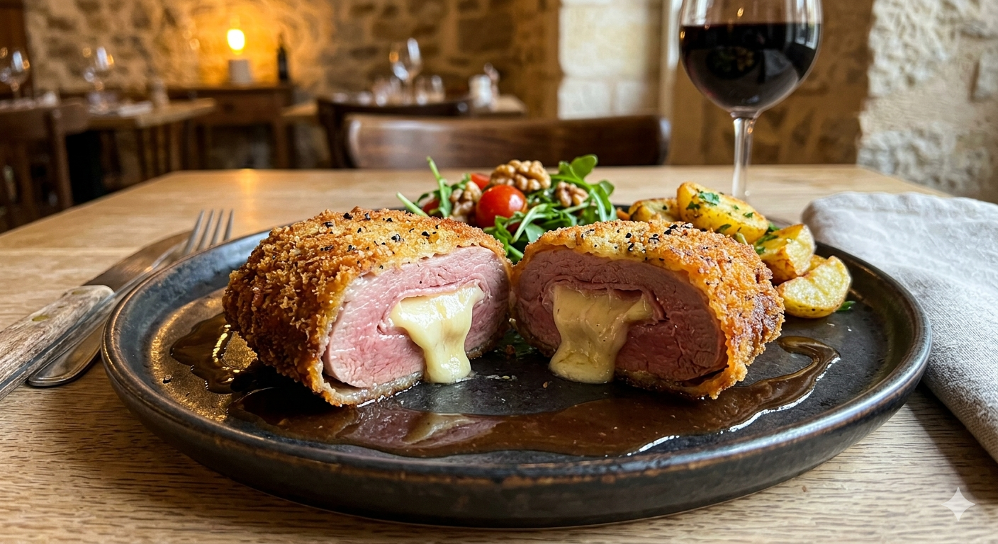 Cordon bleu de magret de canard au jambon de pays et toudeille vache brebis