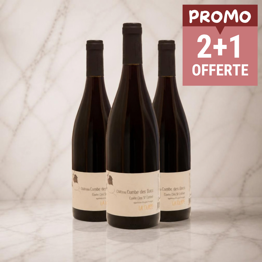 LOT DE 3 BOUTEILLES - VIN ROUGE AOP LA CLAPE CLOS ST ESTEVE