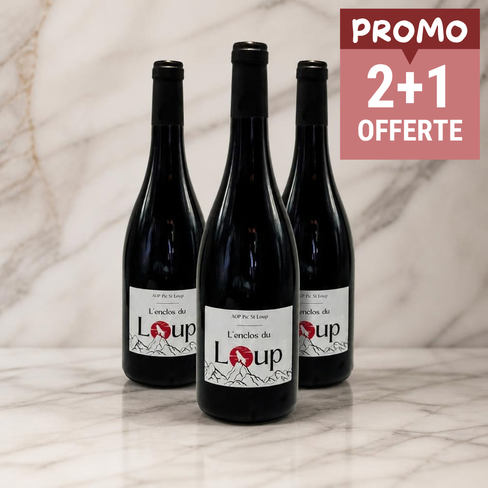 LOT DE 3 BOUTEILLES - VIN ROUGE AOP PIC SAINT LOUP
