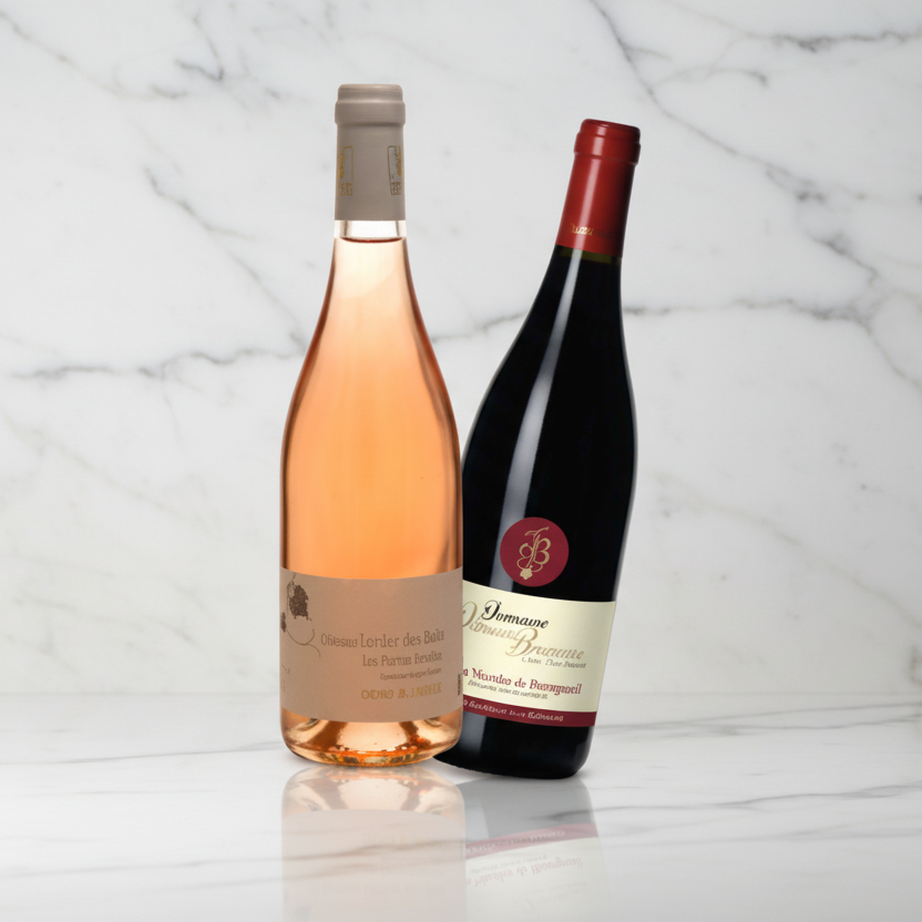 COFFRET FÊTE DES PÈRES DE 2 BOUTEILLES - VIN BLANC SEC &amp; VIN ROUGE