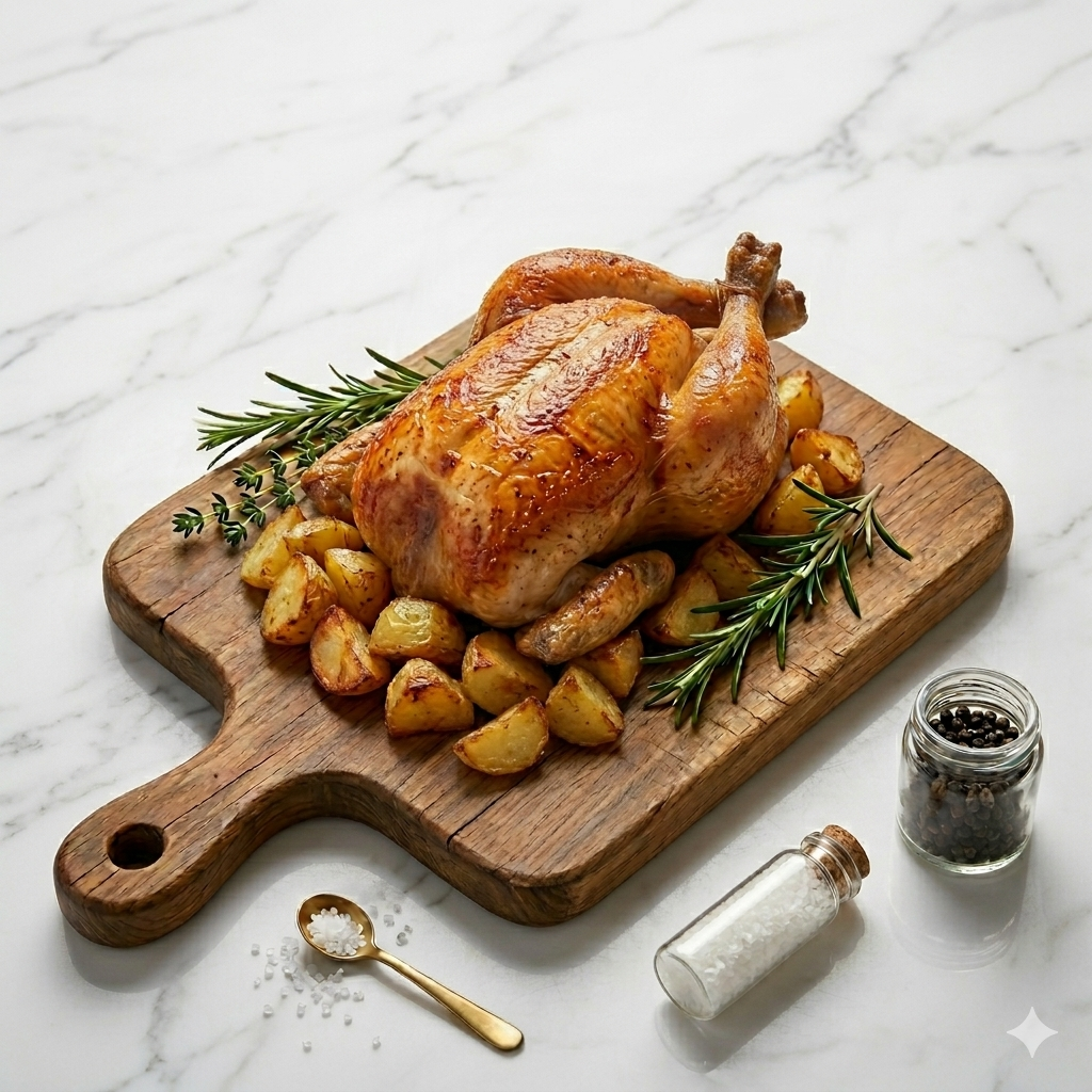 POULET FERMIER LABEL ROUGE RÔTI ET SES PDT