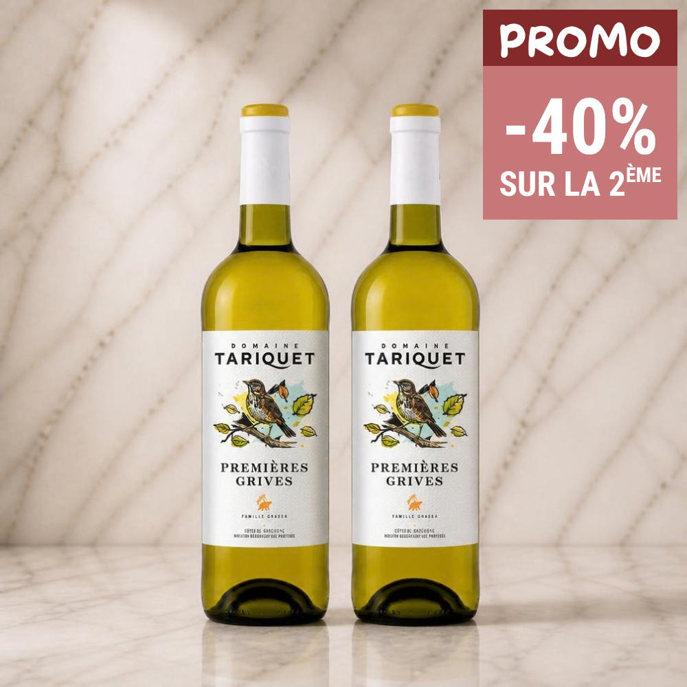 LOT DE 2 BOUTEILLES - VIN BLANC CÔTE DE GASCOGNE - PREMIERES GRIVES