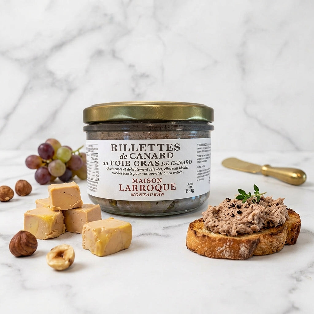 RILLETTES PURES DE CANARD AU FOIE GRAS