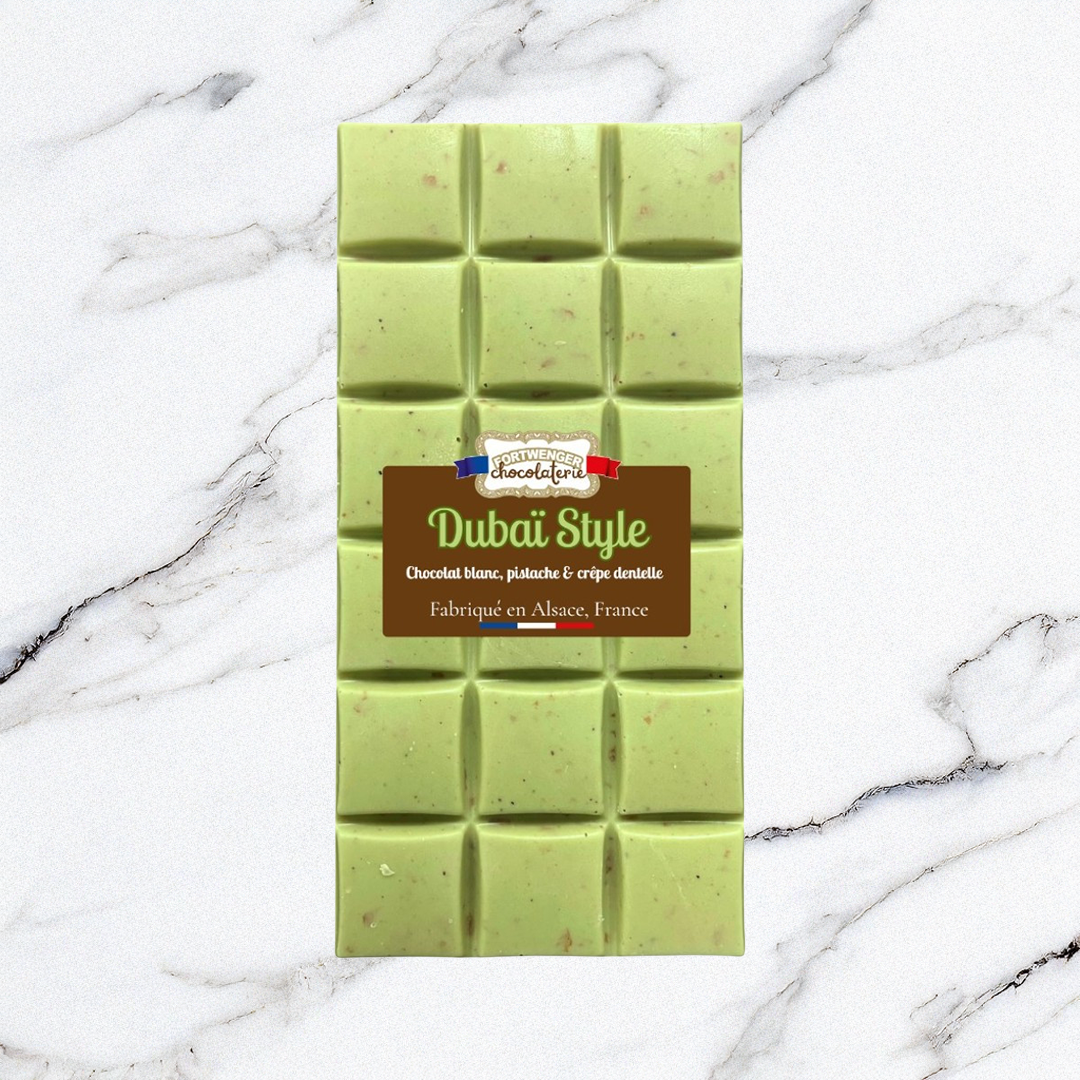TABLETTE CHOCOLAT BLANC &amp; PISTACHE DUBAI