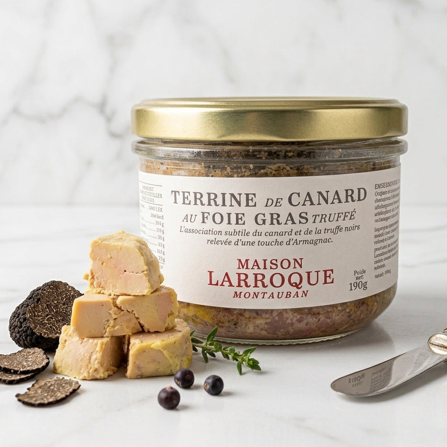 TERRINE DE CANARD AU FOIE GRAS ET À LA TRUFFE