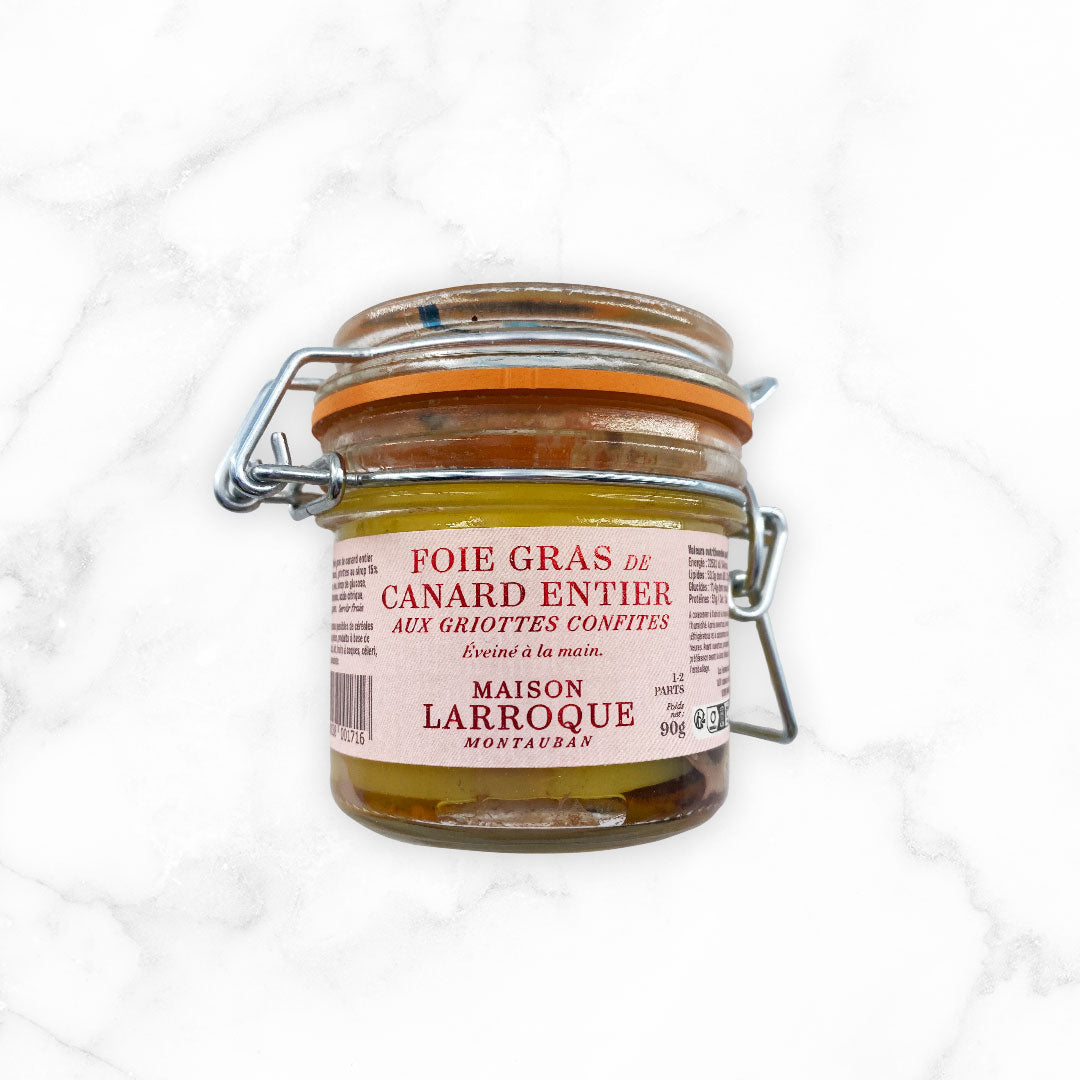 FOIE GRAS DE CANARD ENTIER AUX GRIOTTES