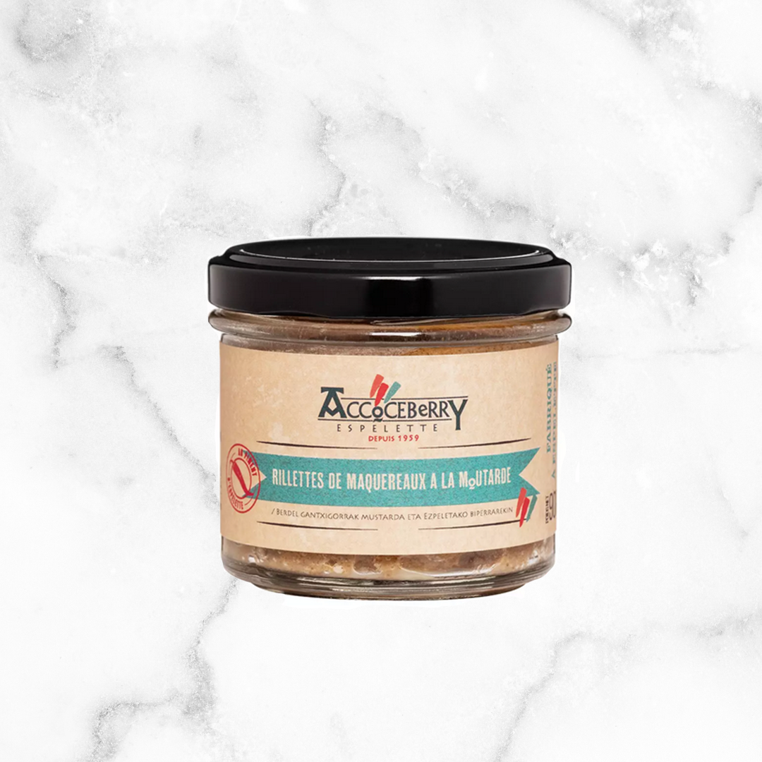 RILLETTES DE MAQUEREAUX MOUTARDE ET PIMENT D'ESPELETTE