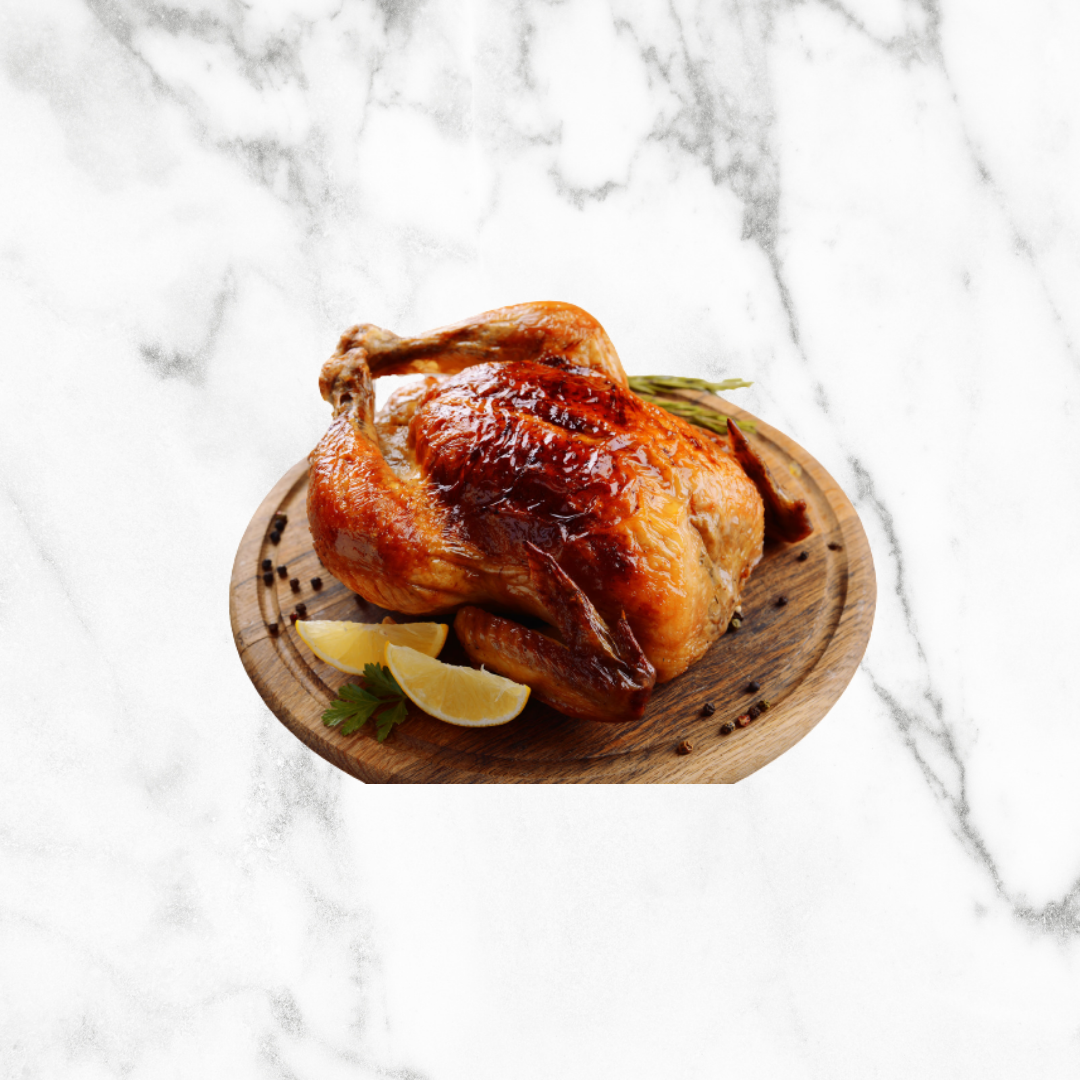 POULET FERMIER RÔTI SUR PLACE À LA RÔTISSOIRE (de 1,1kg à 1,2kg)