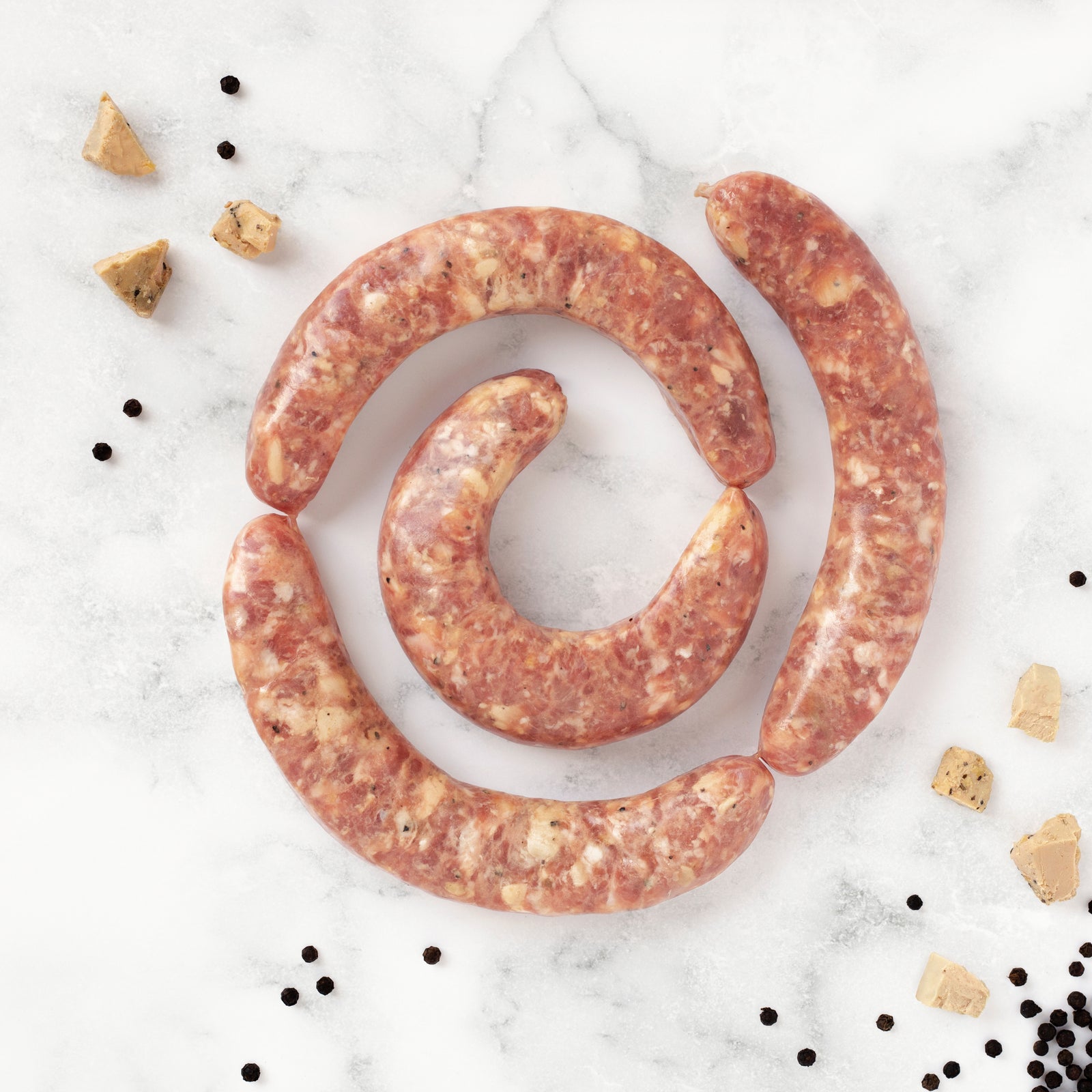 SAUCISSE FRAÎCHE DE PORC AU FOIE GRAS